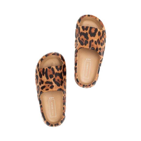 NEW YELLOWBOX women's zolah pillow slides in leopard - Picture 2 of 3